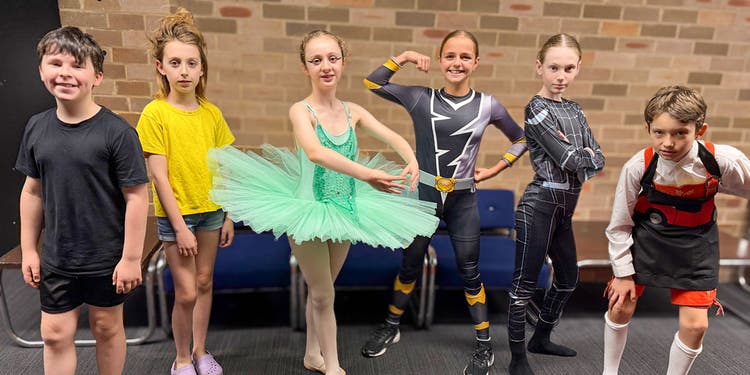 drama students in costume