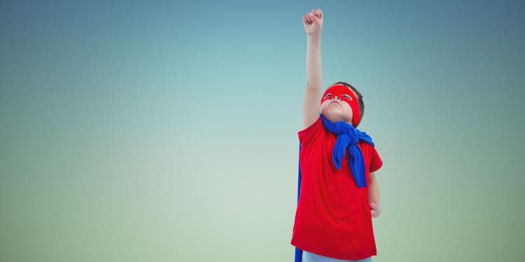 Child in superhero costume