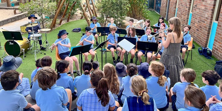 school band performing