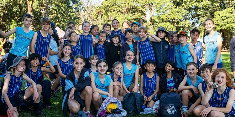 group photo of students taking part in the Zone Cross Country Carnival